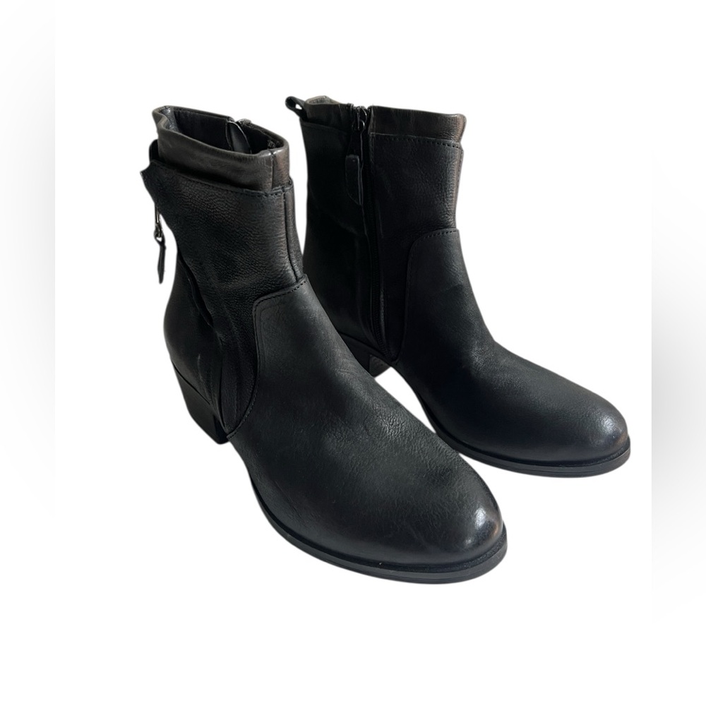 Miz Mooz 40 black Brontë leather heeled booties